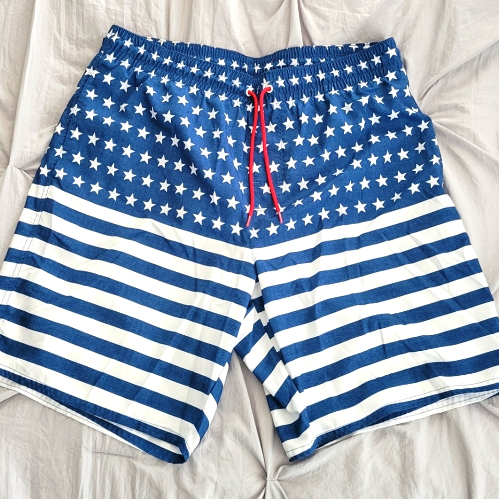 Old Navy Stars And Stripes Swim Trunks - Bathing Suit - Size L